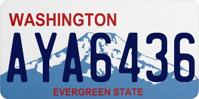 WA license plate AYA6436