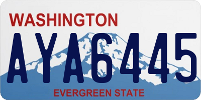 WA license plate AYA6445