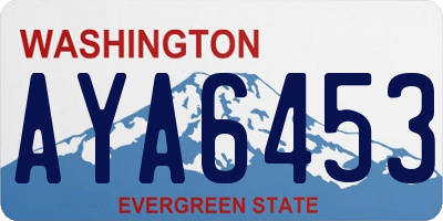 WA license plate AYA6453