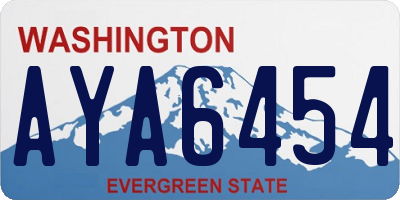 WA license plate AYA6454