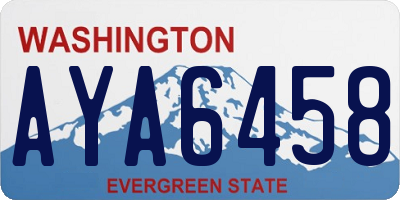 WA license plate AYA6458
