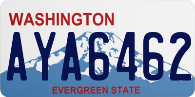 WA license plate AYA6462
