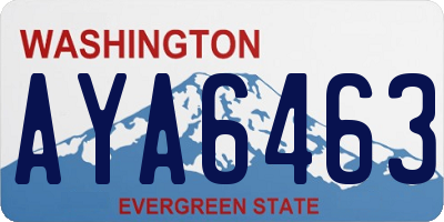 WA license plate AYA6463