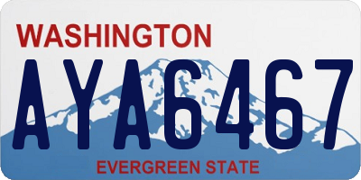 WA license plate AYA6467