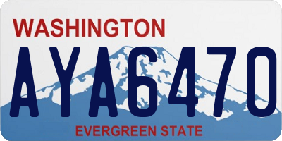 WA license plate AYA6470