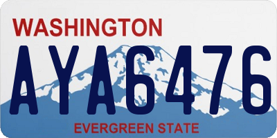 WA license plate AYA6476