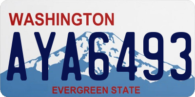 WA license plate AYA6493