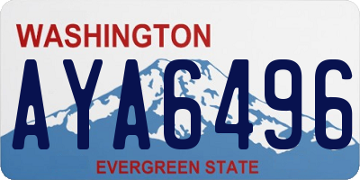 WA license plate AYA6496