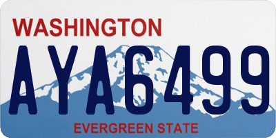 WA license plate AYA6499