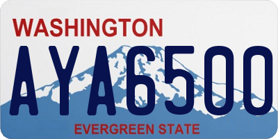 WA license plate AYA6500