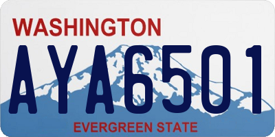 WA license plate AYA6501