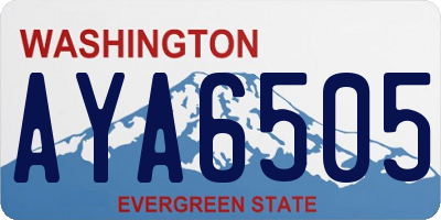 WA license plate AYA6505