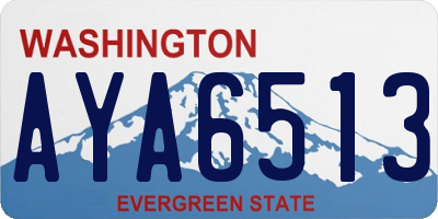 WA license plate AYA6513