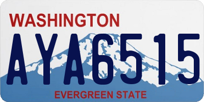 WA license plate AYA6515