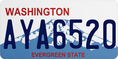 WA license plate AYA6520