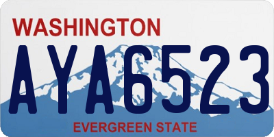 WA license plate AYA6523