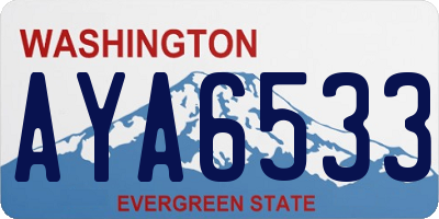 WA license plate AYA6533