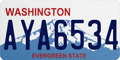 WA license plate AYA6534