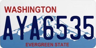 WA license plate AYA6535