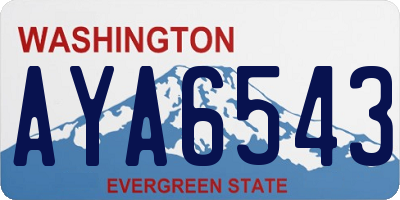 WA license plate AYA6543