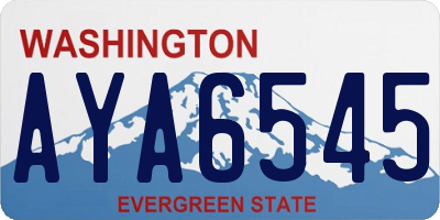 WA license plate AYA6545