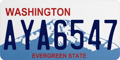 WA license plate AYA6547