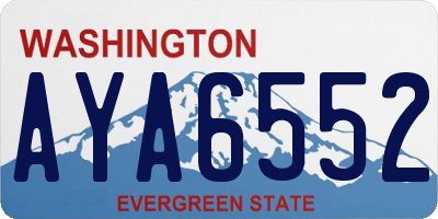 WA license plate AYA6552