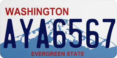 WA license plate AYA6567