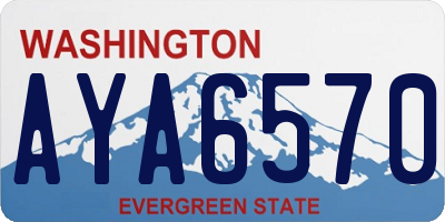 WA license plate AYA6570