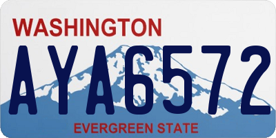 WA license plate AYA6572