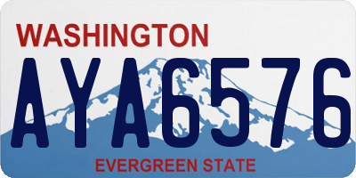 WA license plate AYA6576