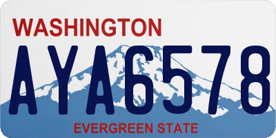 WA license plate AYA6578