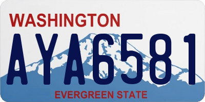 WA license plate AYA6581