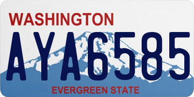 WA license plate AYA6585