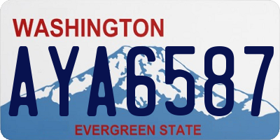 WA license plate AYA6587