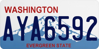 WA license plate AYA6592