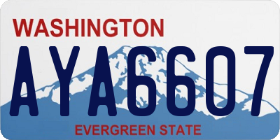 WA license plate AYA6607
