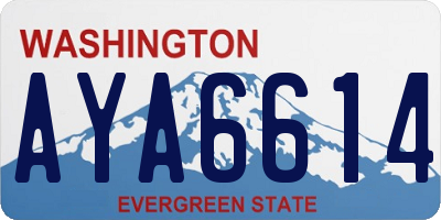 WA license plate AYA6614