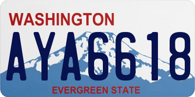 WA license plate AYA6618