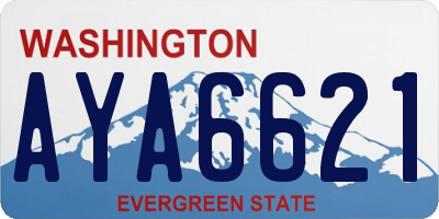 WA license plate AYA6621