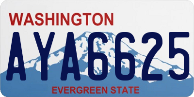 WA license plate AYA6625