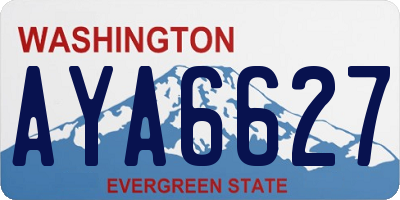WA license plate AYA6627
