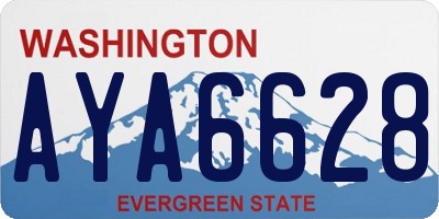 WA license plate AYA6628