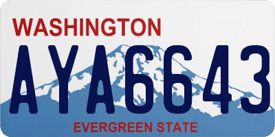 WA license plate AYA6643