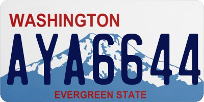 WA license plate AYA6644