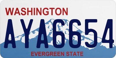 WA license plate AYA6654