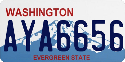 WA license plate AYA6656