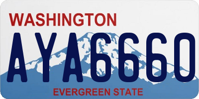 WA license plate AYA6660