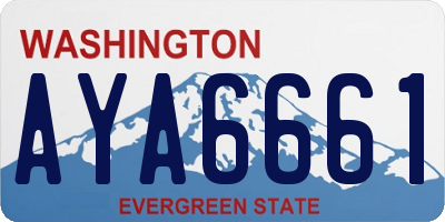 WA license plate AYA6661