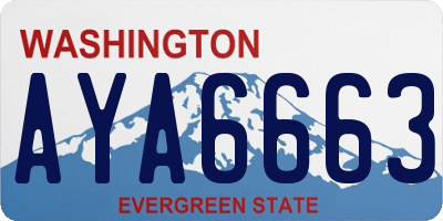 WA license plate AYA6663